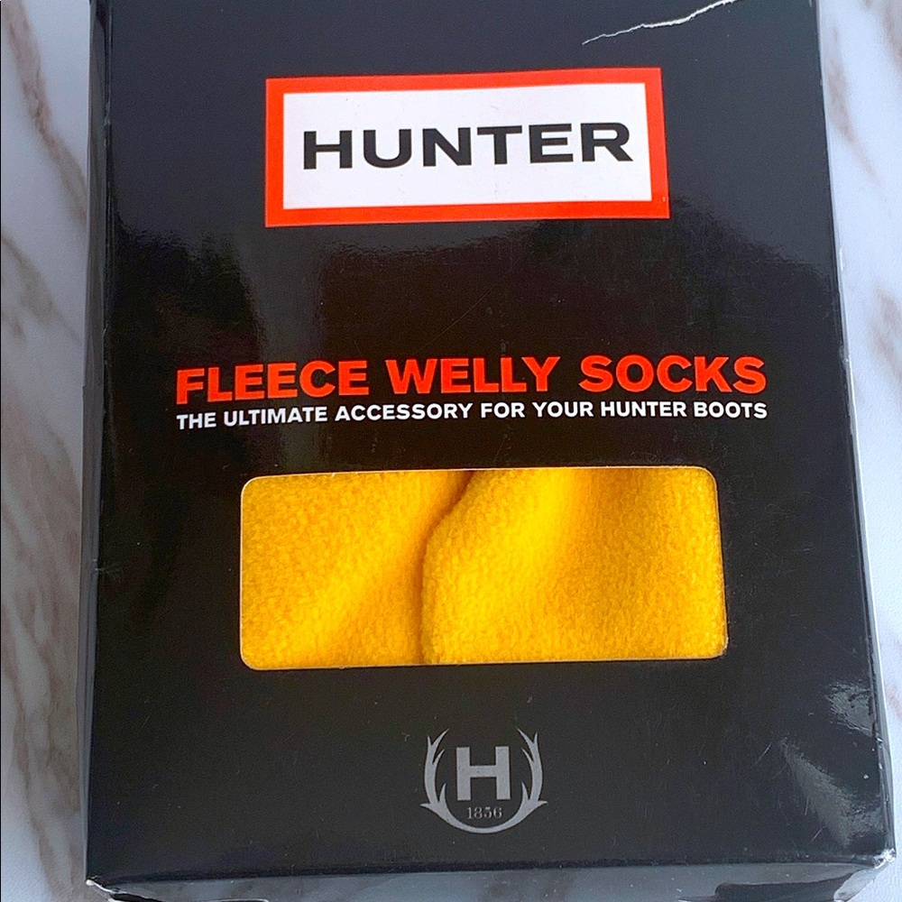 Hunter Kids Fleece Welly Socks Yellow Size MM US(K) 4-6, UK 3-5, EU 36-38 New